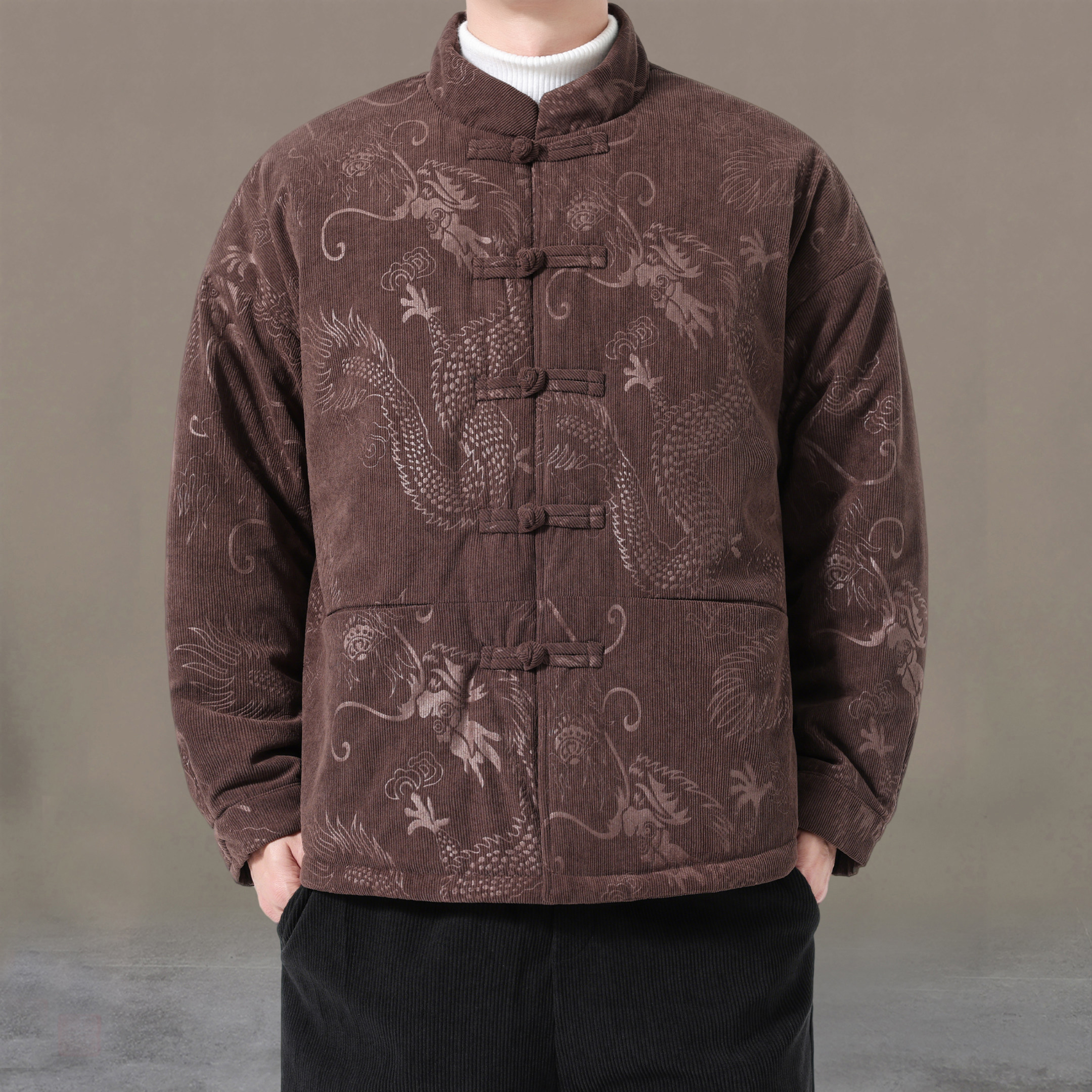 唐装外套男装冬中式国风复古宽松加厚保暖棉服中老年爸爸棉袄外套,男装,唐装,淘宝优惠券,粉丝福利购,淘宝优惠卷