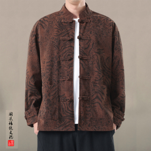 秋季 唐装 爸爸装 中式 外套 高端中国风中年中山装 复古 2025新款 男款
