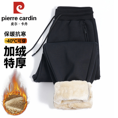 皮尔卡丹新款加绒加厚羊羔绒裤子男外穿大码卫裤特厚保暖运动裤男