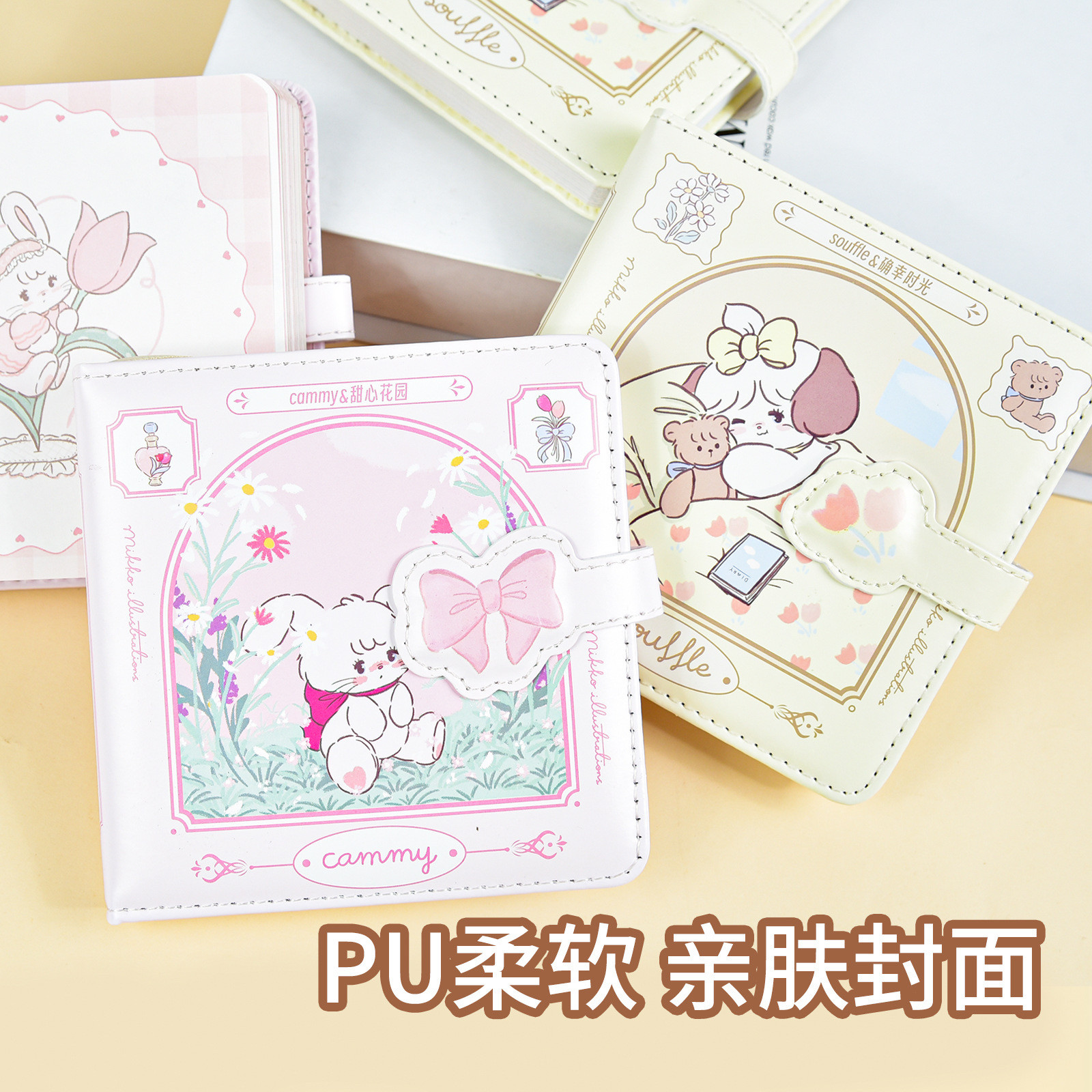 mikko复古磁扣笔记本可爱pu皮面学生高颜值手账本少女心便签本