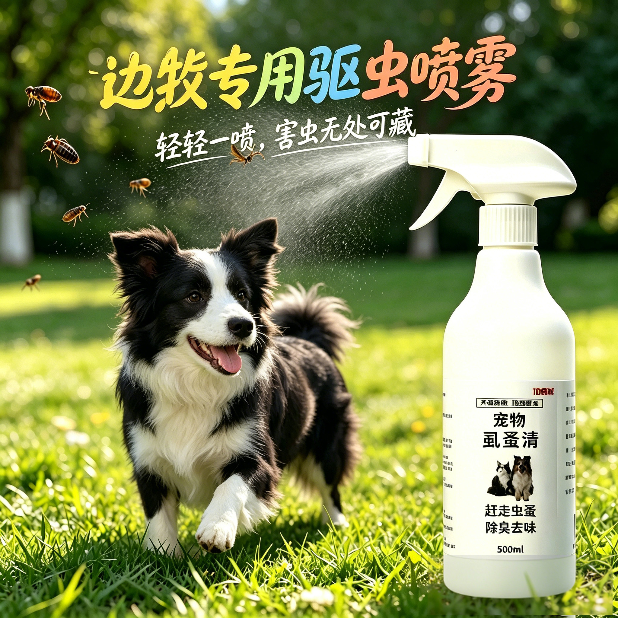 边牧专用狗狗外出小狗驱虫喷雾宠物防虫幼犬狗驱蚊虫蜱虫户外防护