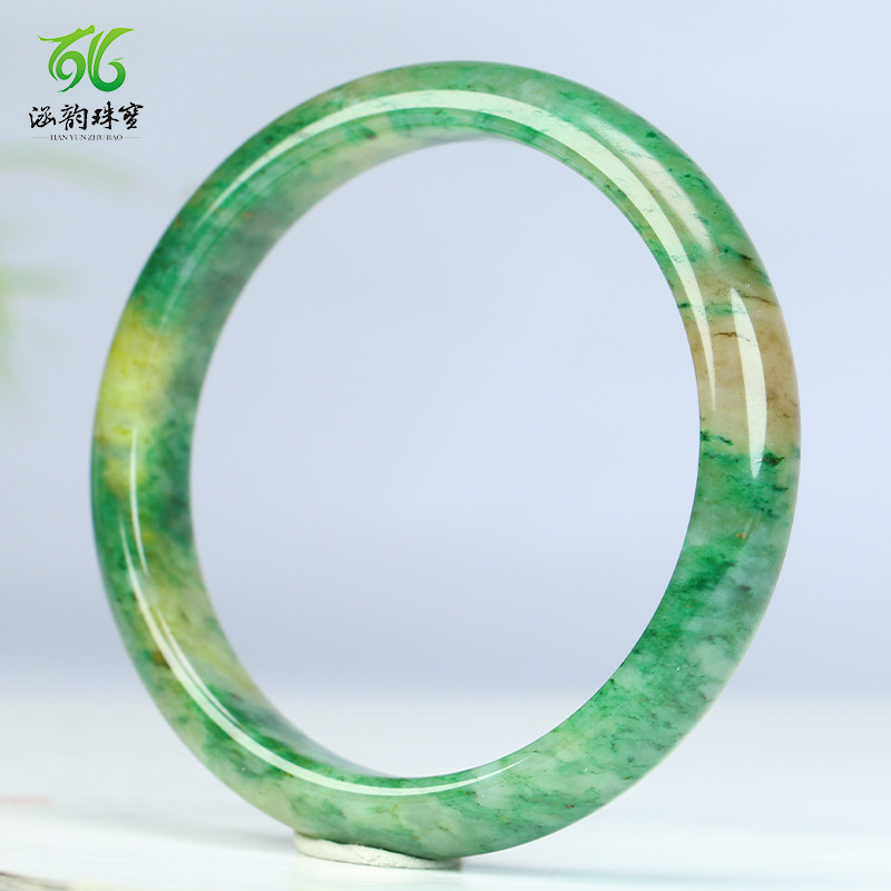 涵韵珠宝独山玉手镯天蓝料独玉正品手镯扁条玉镯女款高端生日礼物