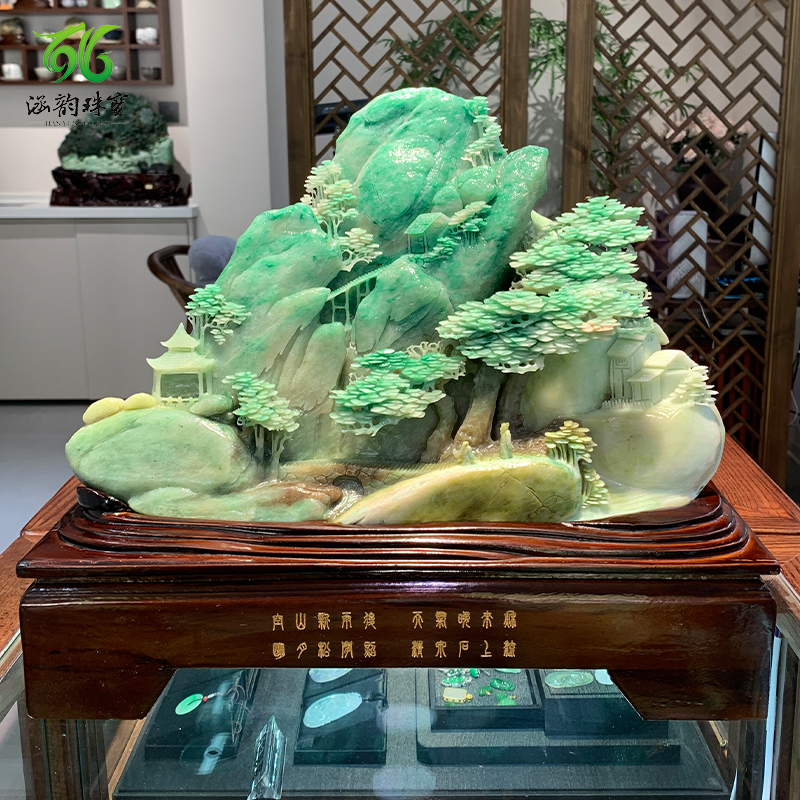 独山玉摆件青山不老玉石工艺品