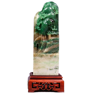 涵韵珠宝南阳独山玉印章摆件山水玉雕文房办公桌陈设礼品摆件