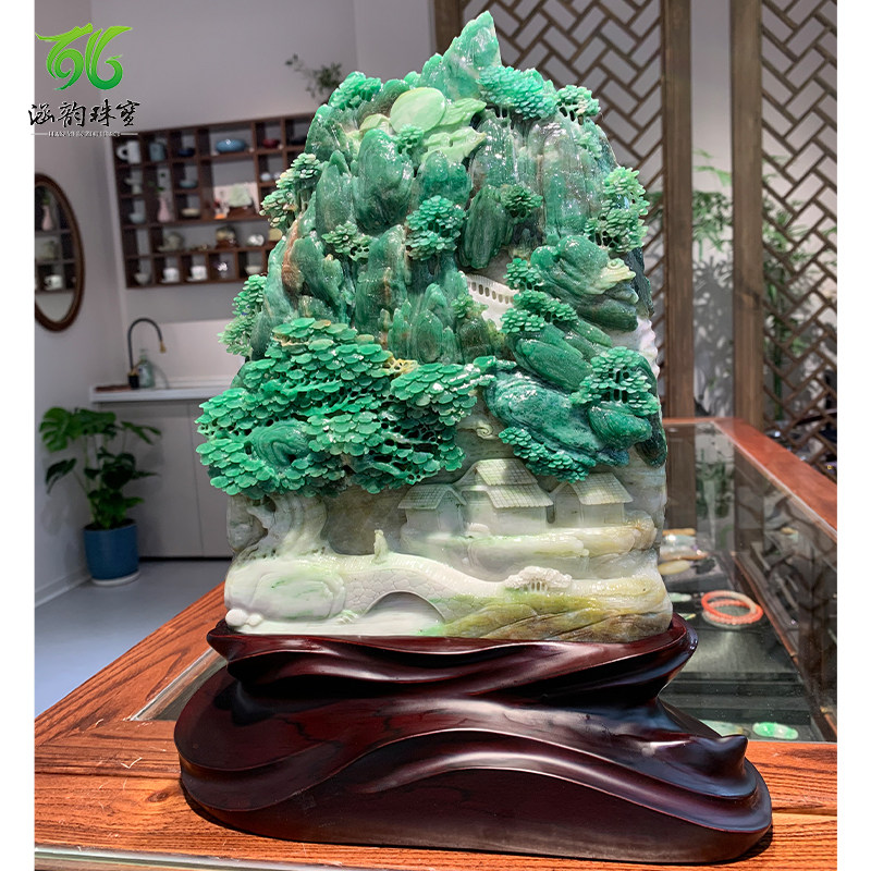 精品独山玉摆件大师作品青山不老步步高升天然玉石家居客厅礼品