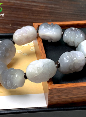 和田玉烟紫罗汉头手串