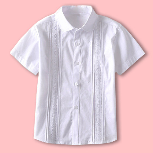 女童白衬衫蕾丝校服纯棉校园风