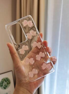 少女心粉色蝴蝶结适用iphone16手机壳华为p40pro小众三星小米oppo