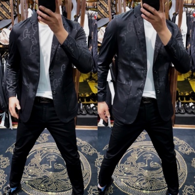 春夏长袖字母印花时尚西装外套