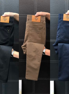 7733欧货春季男士新款商务休闲裤西裤直筒裤男款小脚裤舒适男裤子
