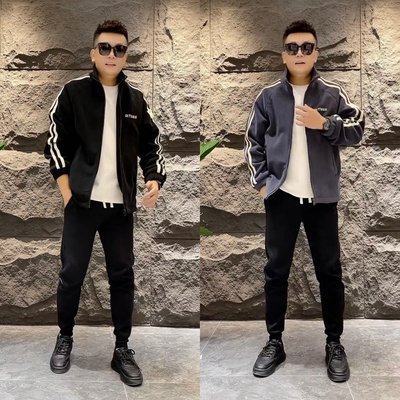 春季男士百搭长袖摇粒绒立领外套