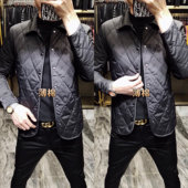 秋冬男士 欧货菱格薄棉夹克男二棉外衣百搭休闲棉衣冬季 外套男2208