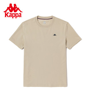 Kappa卡帕针织短袖2023男运动T恤休闲圆领半袖简约背心K0D32TD02