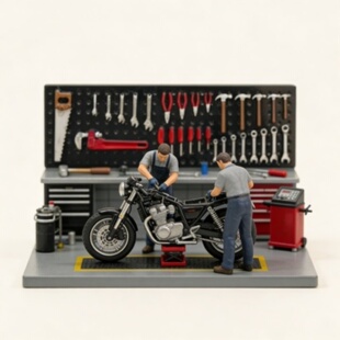 1:64汽修工具墙洞洞板模型高精度车库维修厂场景摆件DIY手工制作