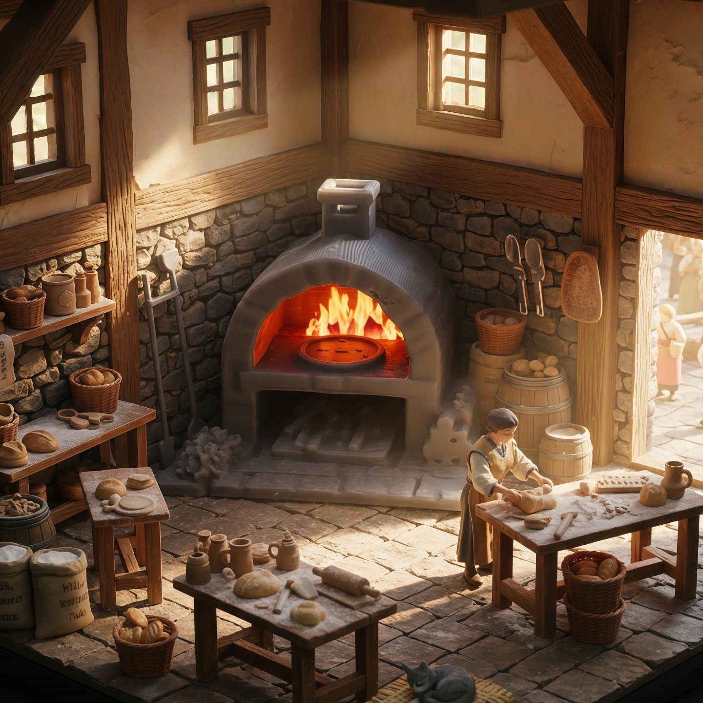 复古风微型烤炉摆件 3D 打印工艺 微缩景观造景小道具