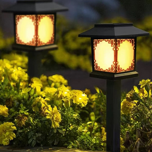 新中式太阳能庭院灯户外防水布置别墅花园名宿装饰地插复古草坪灯