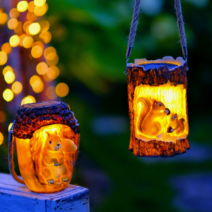 可爱动物挂灯太阳能户外装饰庭院阳台花园灯民宿露营摆件氛围夜灯