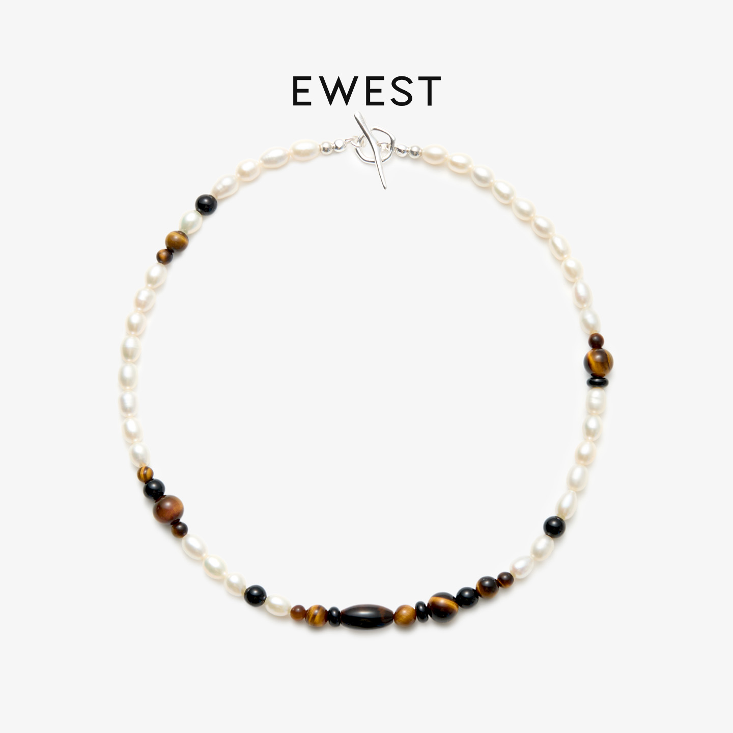 ewest 珍珠撞色项链巴洛克串珠项链女高级锁骨链轻奢原创设计颈链