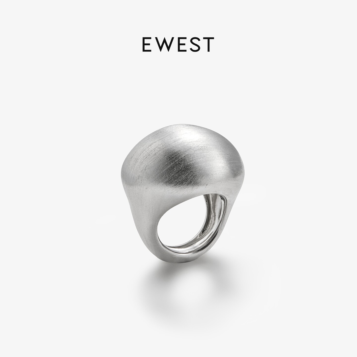 EWEST 新款器物陶罐拉丝戒指女简约设计尾戒高级感小指中指食指戒