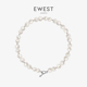 EWEST 小众巴洛克珍珠项链女高级感银扣串珠颈链设计感锁骨链