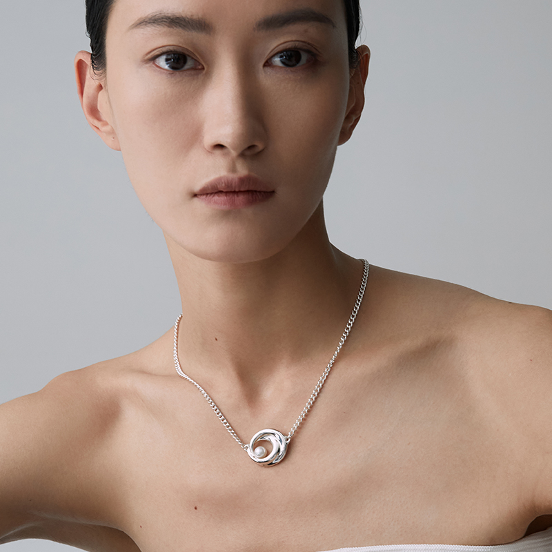 ewest高级轻奢锁骨链纯银项链女