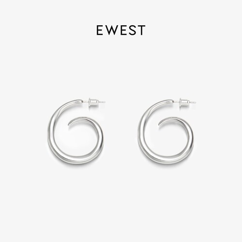 EWEST 新款时序藤蔓耳环小众设计感女耳钉耳圈高级原创素圈耳饰