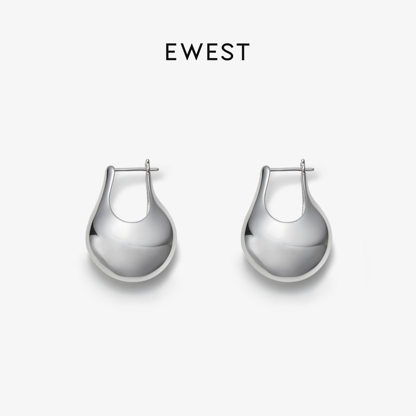 EWEST 新款器物酒壶耳环百搭女轻奢原创高级感圈圈耳钉小众耳圈