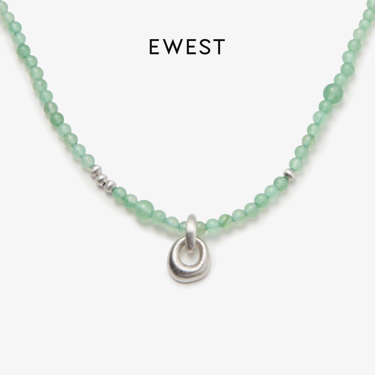 EWEST 新品黑玛瑙串珠项链女东陵玉锁骨链轻奢颈链高级感气质小众