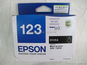 原装 爱普生T123墨盒爱普生 80W 700FW 墨盒 Epson T1231黑色墨盒