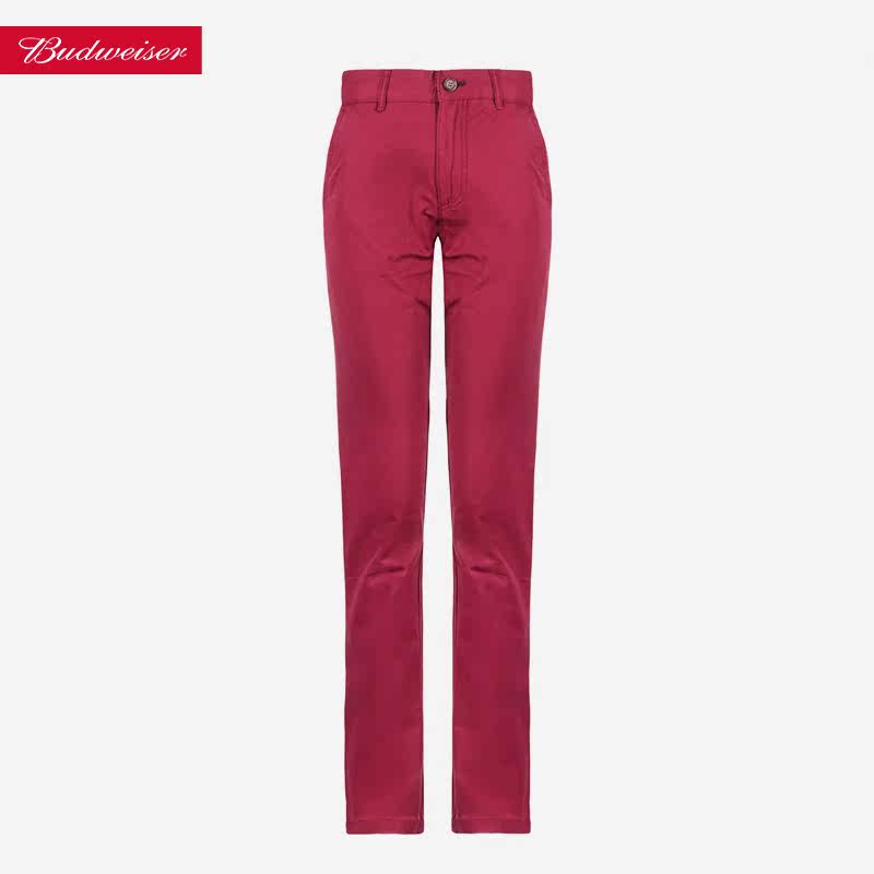 Budweiser/百威男装春秋款男士长裤都市时尚红色修身直筒休闲裤|ruв категории Мужская одежда, брюки - от Buy2taobao.com для оказания профессиональной услуги покупки агента Taobao
