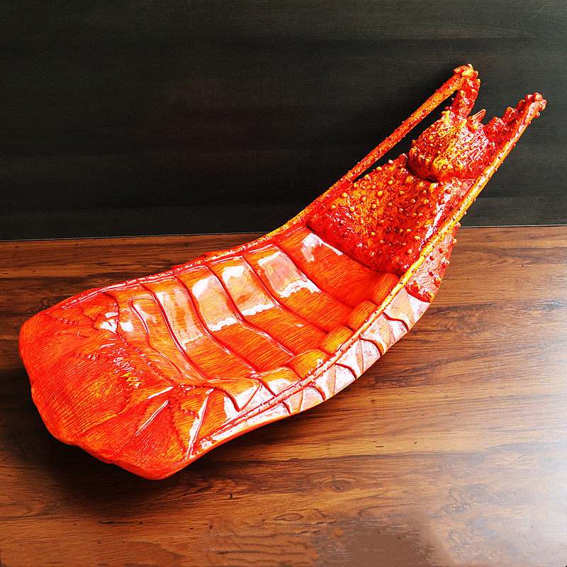 酒店高端树脂创意刺身盘龙虾盘海鲜姿造冰盘三文鱼盘自助餐具摆盘