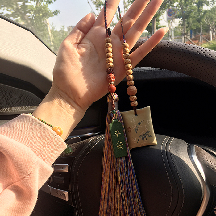 五彩南红星月菩提系扣不脱落挂饰