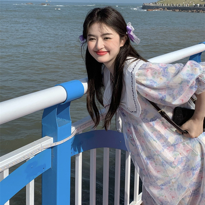 大码胖妹妹娃娃领短袖连衣裙女