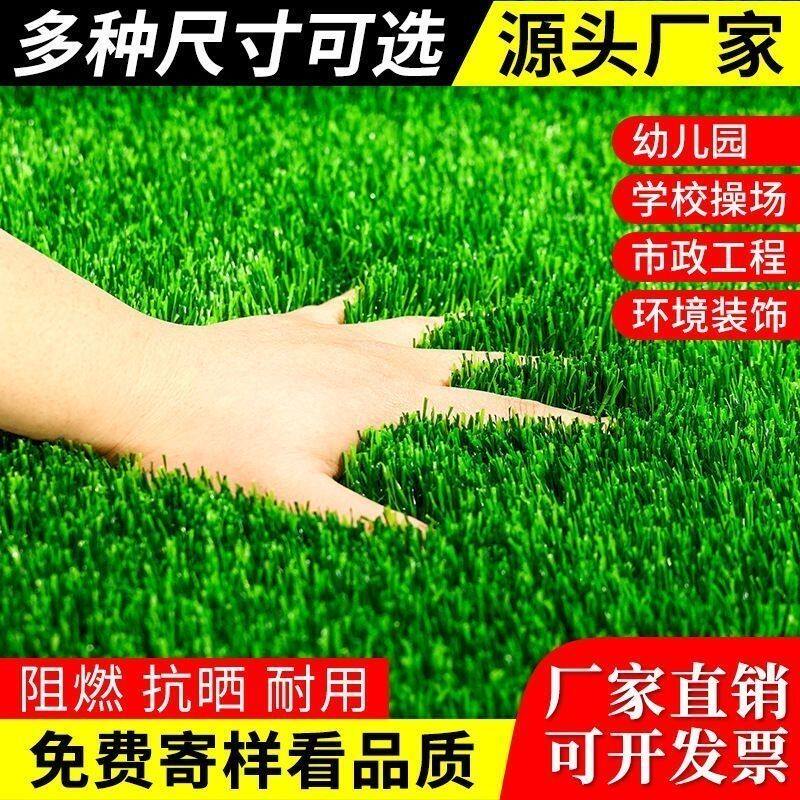 仿真假草坪人造草幼儿园学校操场工程围挡塑料假草皮绿色地垫户外