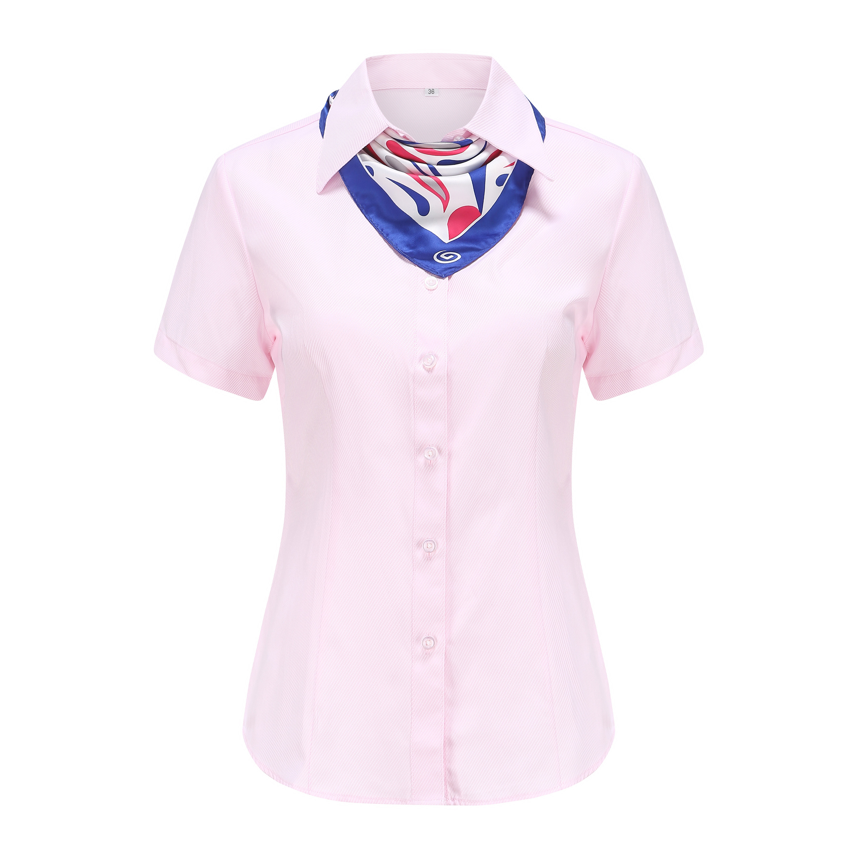 e非凡 2022兴业银行工服衬衫 兴业行服工装衬衣 浅粉色斜条纹通勤