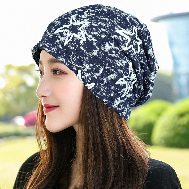 女士帽子个性五星包头帽韩版堆堆帽休闲时尚套头帽户外头巾帽男士