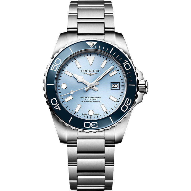 Longines浪琴陶瓷康卡斯潜水系列自动机械钢带男表L3.788.4.98.6