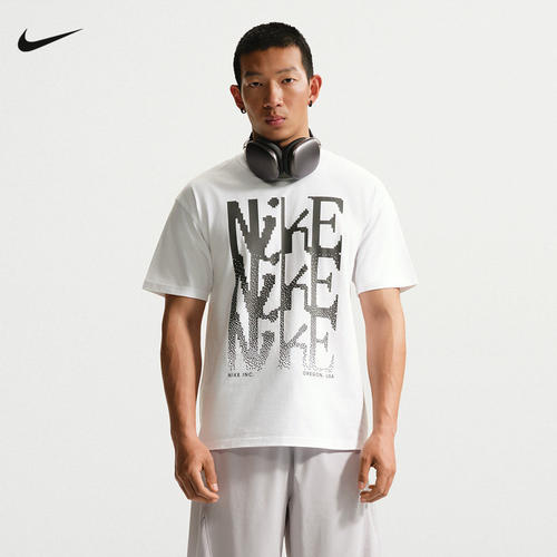Nike耐克夏季新款宽松短袖男子字母印花休闲半袖T恤 IH1362-100