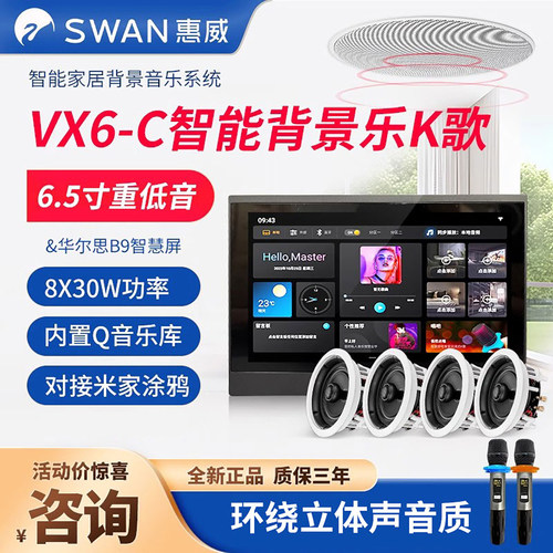 惠威智能背景音乐吸顶喇叭套装