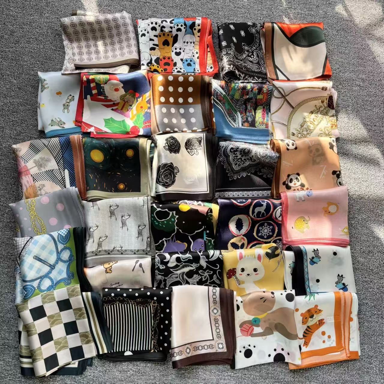 福利微瑕！丝巾小方巾女春秋百搭桑蚕丝舒适细腻真丝围巾薄款装饰