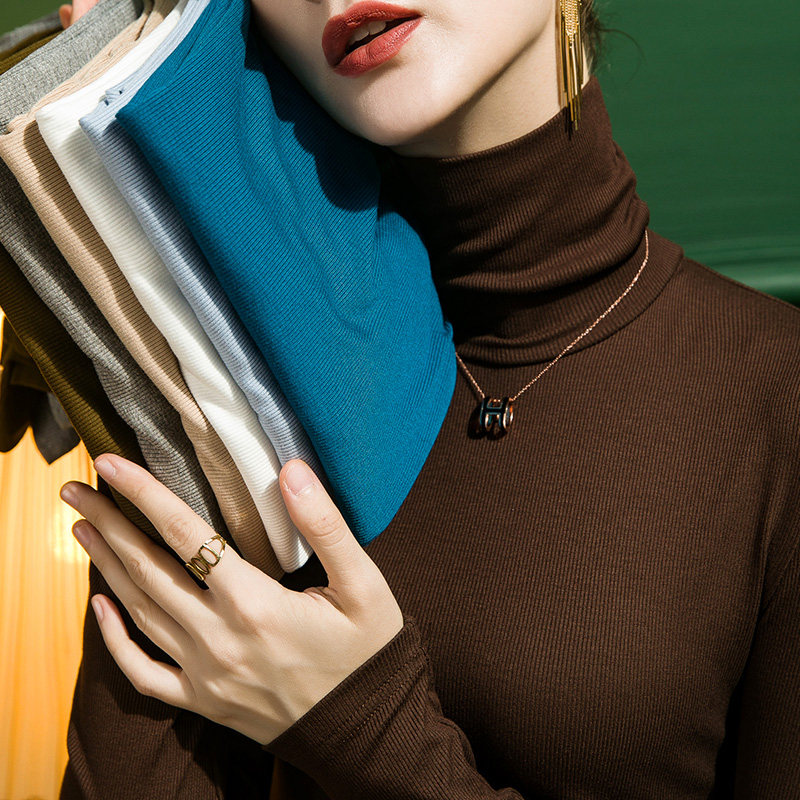 2025秋季新款高领打底衫女修身内搭长袖堆堆领打底纯色女装T恤,女装/女士精品,T恤,淘宝优惠券,粉丝福利购,淘宝优惠卷