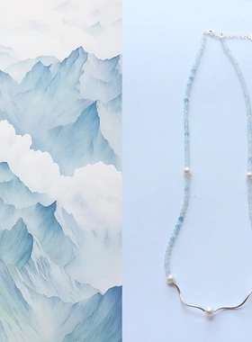 初夏浅晴天然石串珠链创意国风锁骨链手工饰品气质小众百搭