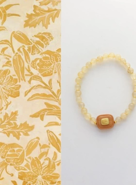 浮光跃金 以黄为尊木珠扎基拉姆金发晶手串五行属金新年手串