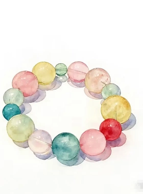 多巴胺糖果色的水晶柠檬晶手作手串拿货