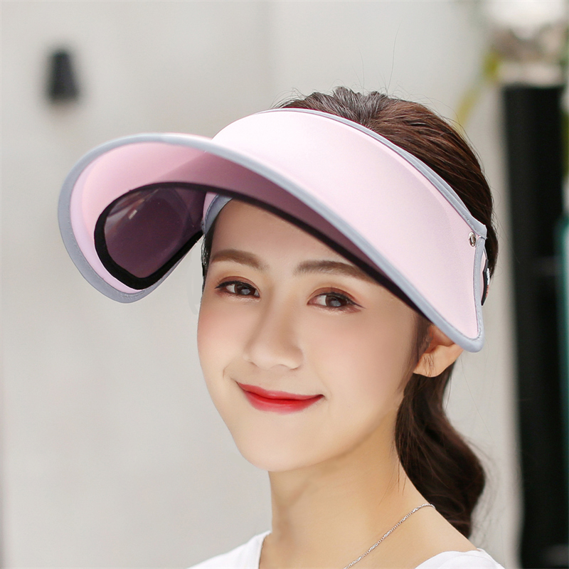 双层防晒帽女夏季户外遮阳防紫外线空顶太阳帽大檐沙滩遮脸帽子