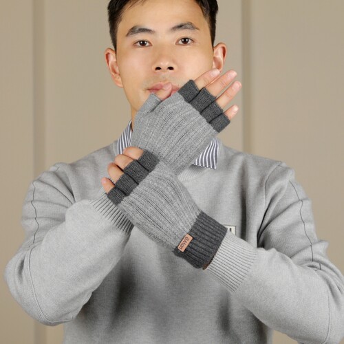 男女涤纶半指内层绒保暖手套