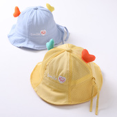 纯棉盆帽可调节春夏遮阳男女宝宝渔夫帽 18个月婴儿帽子春秋薄款