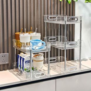 桌面茶具收纳架杯子置物架茶杯架沥水托盘双层放水杯杯子家用收纳