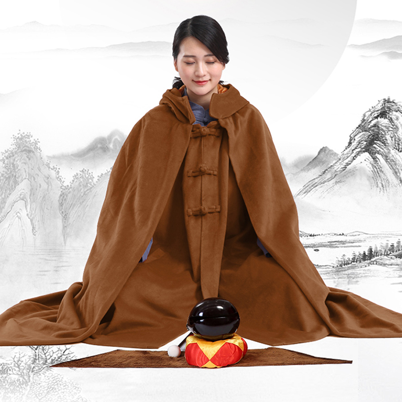 打坐披风毛绒大衣禅修服