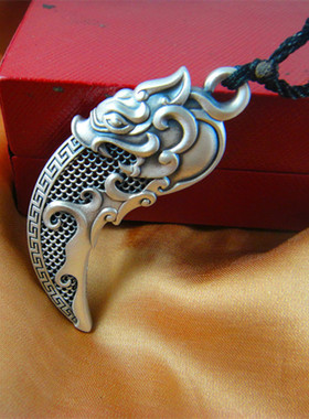 999足银狼牙吊坠纯银挂饰